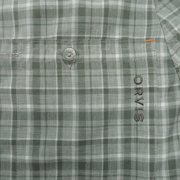 Orvis Shirt Men Medium Gray Plaid Active Fit Fishing Long Sleeve - Picture 4 of 10